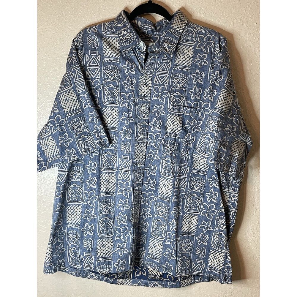 Vtg Cooke Street Hawaiian Aloha Shirt‎ 2XL Reverse Print